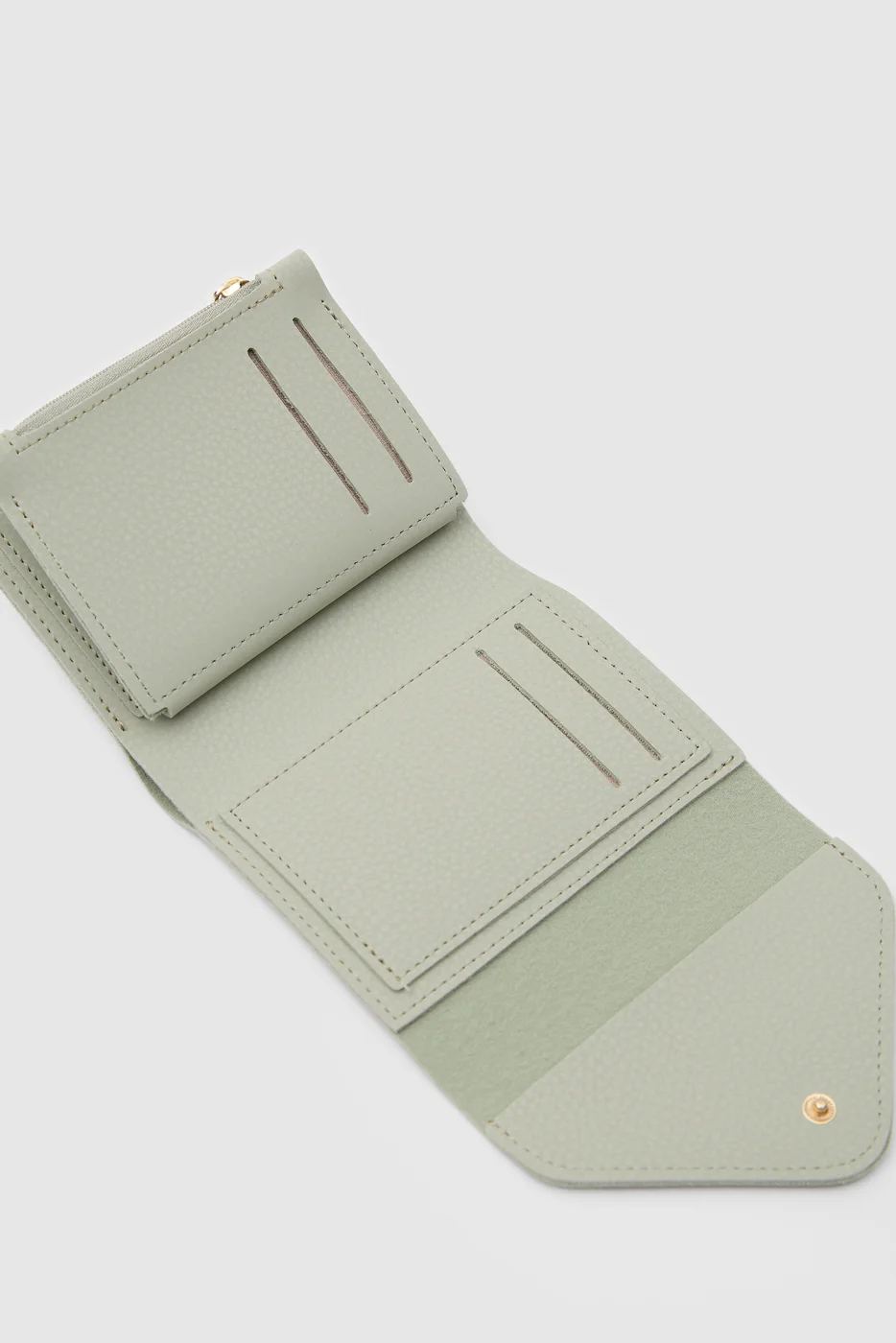 faux leather wallet in mint