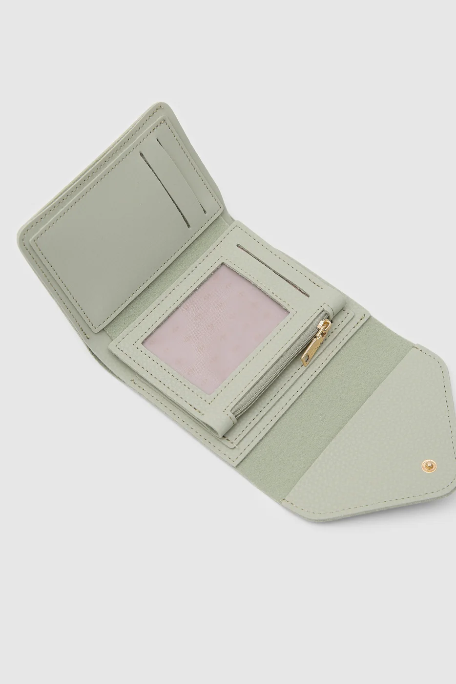 faux leather wallet in mint