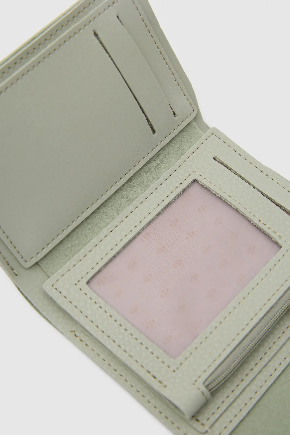 faux leather wallet in mint