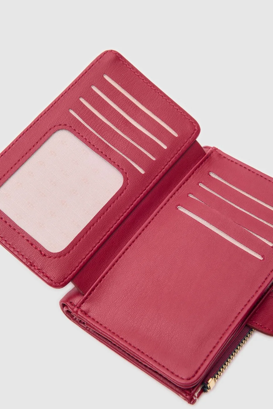 faux leather wallet in burgundy
