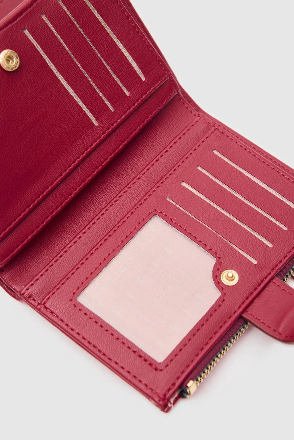 faux leather wallet in burgundy