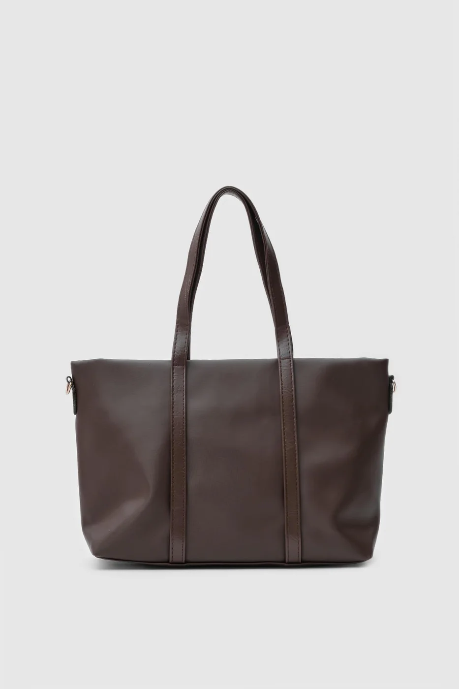 satin shoulder bag in dark brown