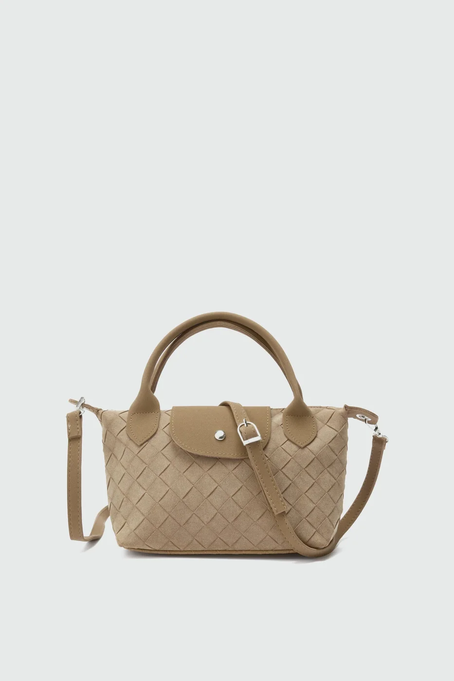 faux suede crossbody bag faux suede crossbody bag in taupe