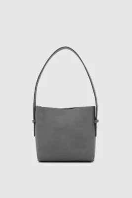 faux suede shoulder bag faux suede shoulder bag in anthracite