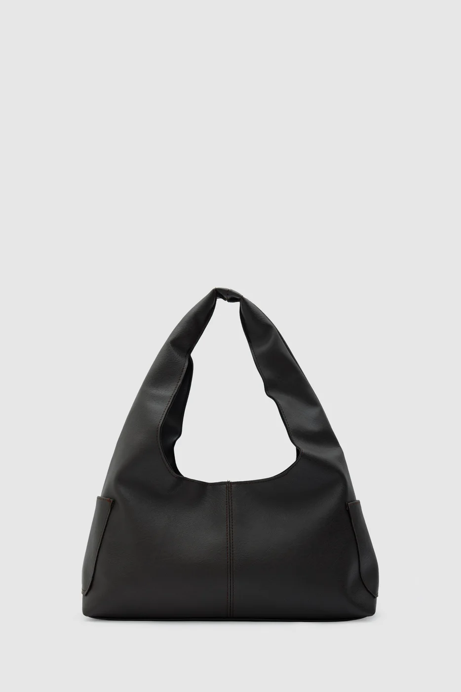 faux leather shoulder bag faux leather shoulder bag in brown