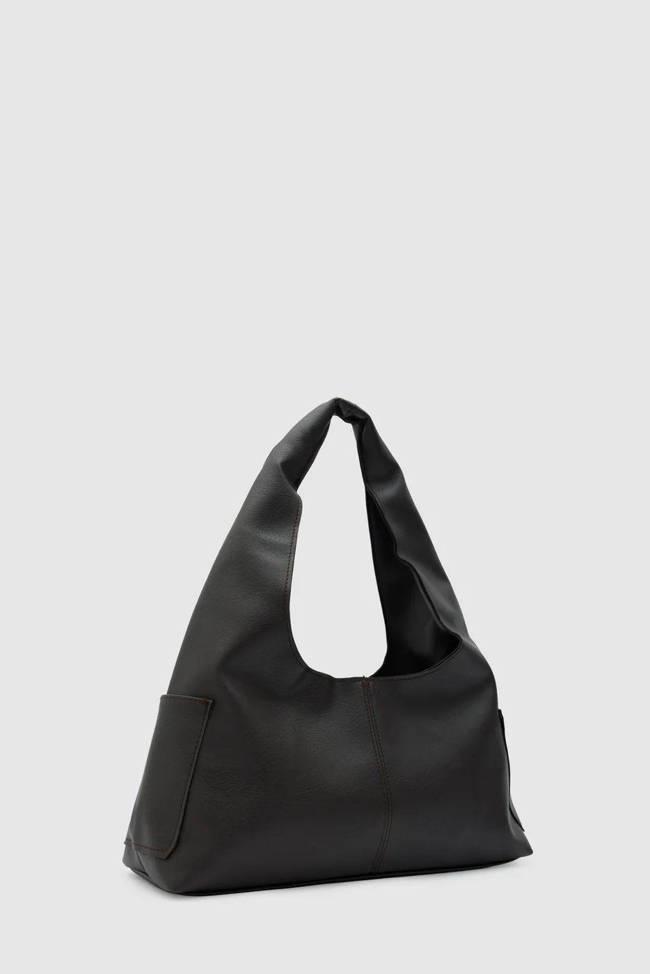 faux leather shoulder bag faux leather shoulder bag in brown