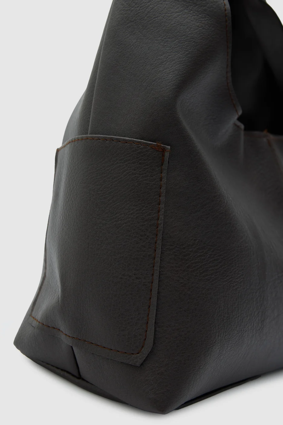 faux leather shoulder bag faux leather shoulder bag in brown
