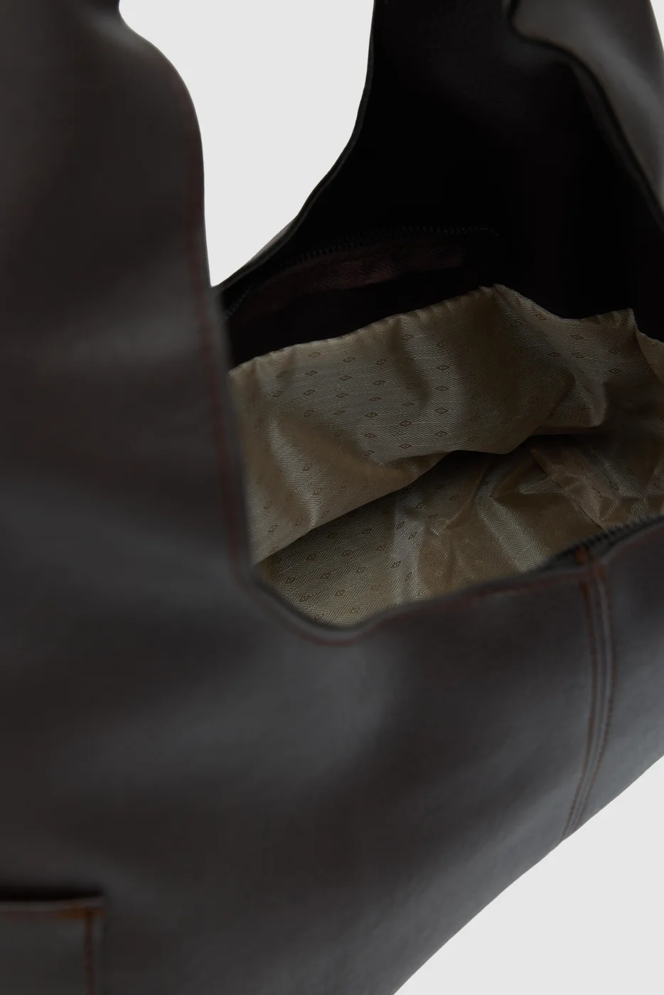 faux leather shoulder bag faux leather shoulder bag in brown