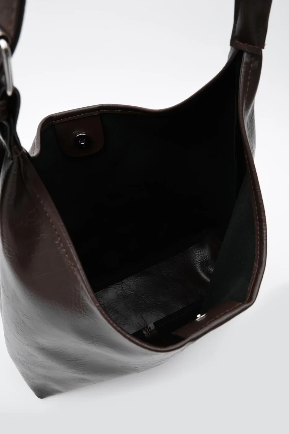 Faux leather shoulder bag for women Faux leather shoulder bag for women in dark brown