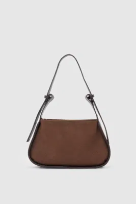 faux suede baguette bag faux suede baguette bag in dark brown