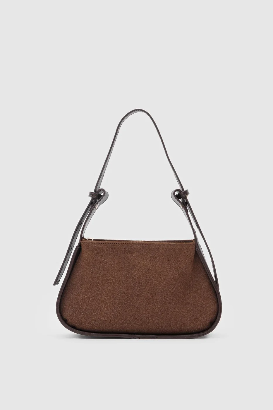 faux suede baguette bag faux suede baguette bag in dark brown