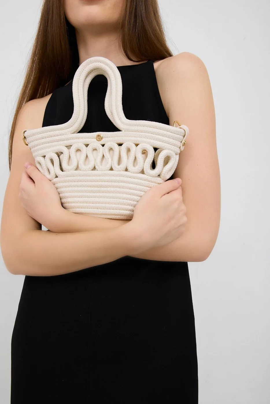 Straw Crossbody Bag Straw Crossbody Bag in cream