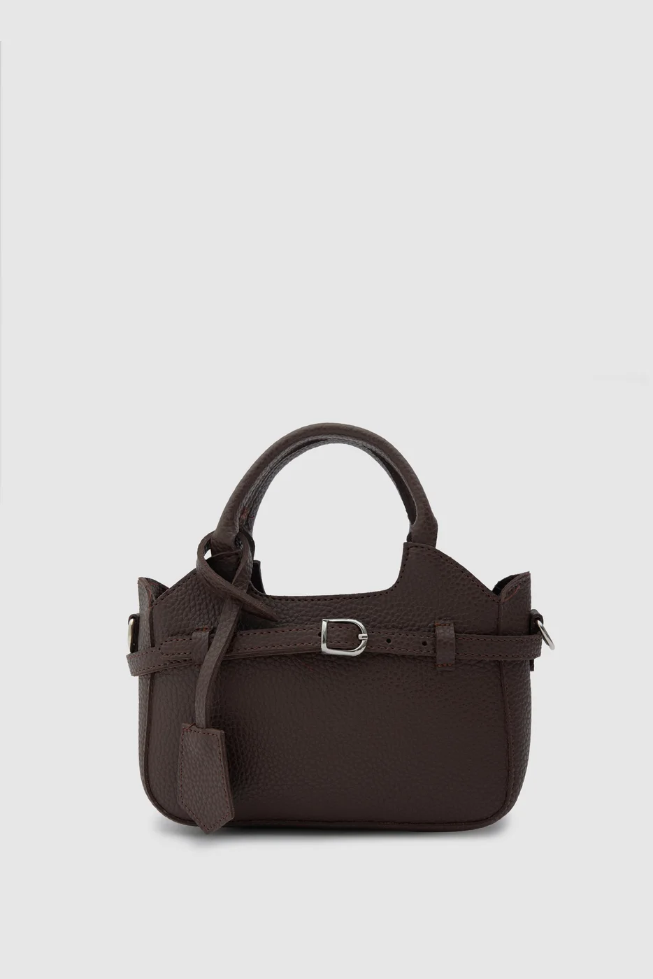 faux leather crossbody bag in dark brown
