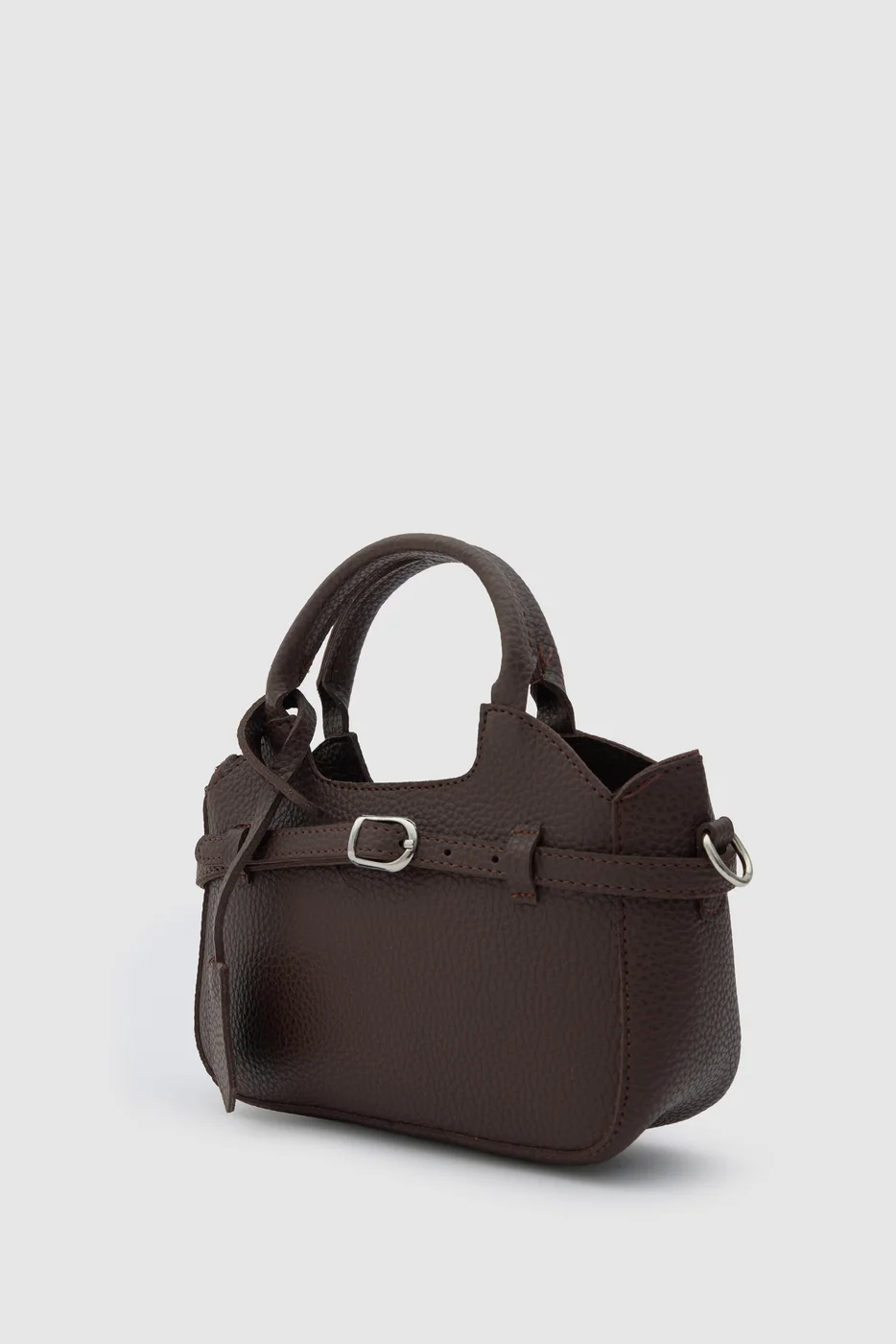 faux leather crossbody bag in dark brown