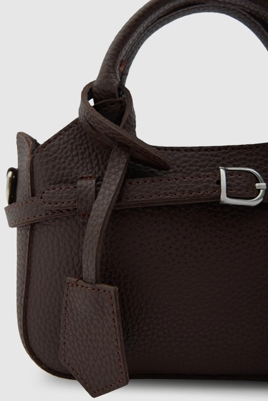 faux leather crossbody bag in dark brown
