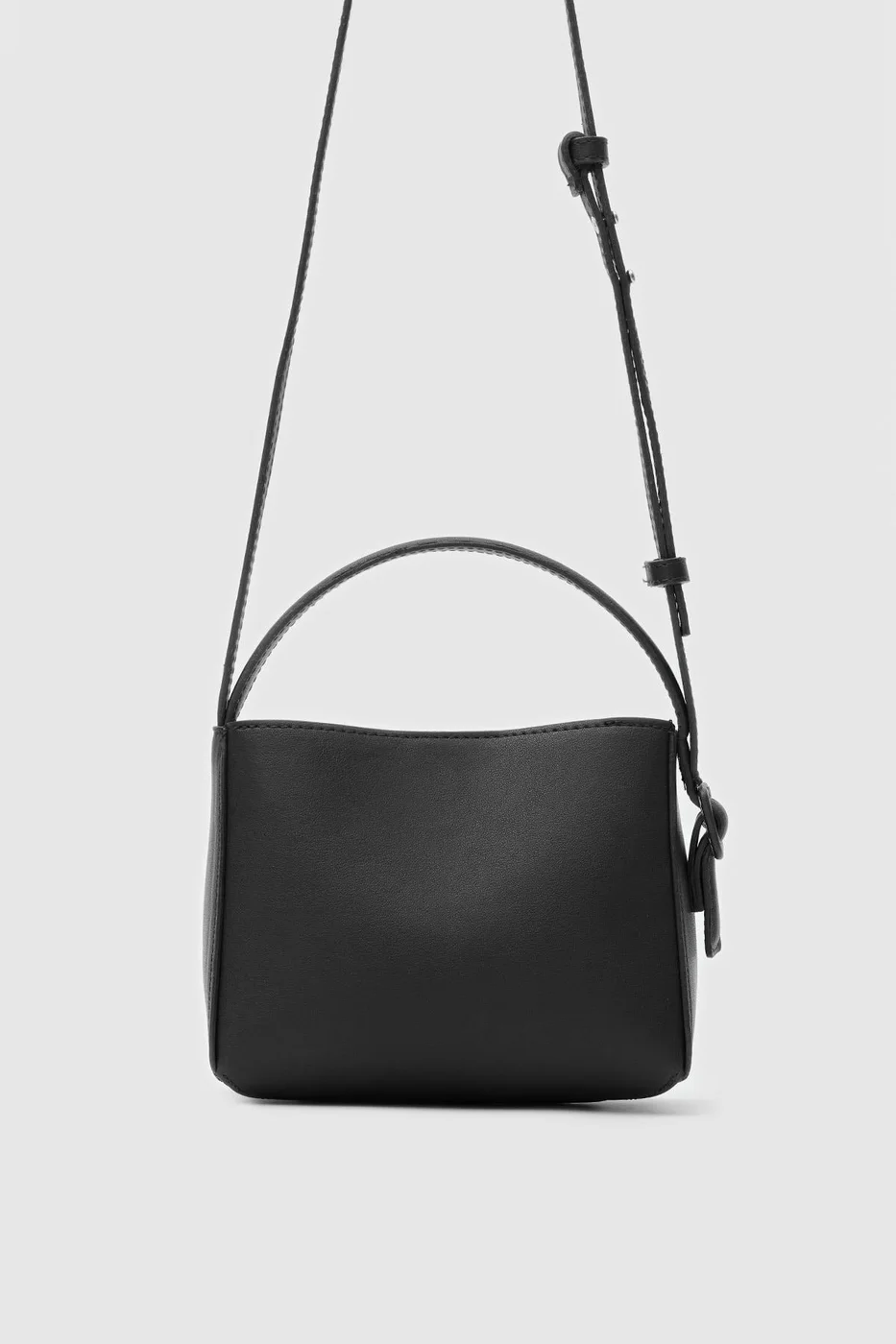 faux leather crossbody bag in black