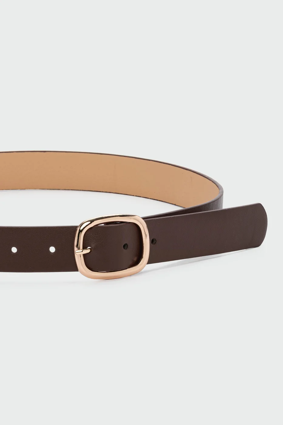 faux leather belt in brown