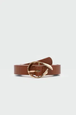 faux leather belt with oval buckle faux leather belt with oval buckle in tan