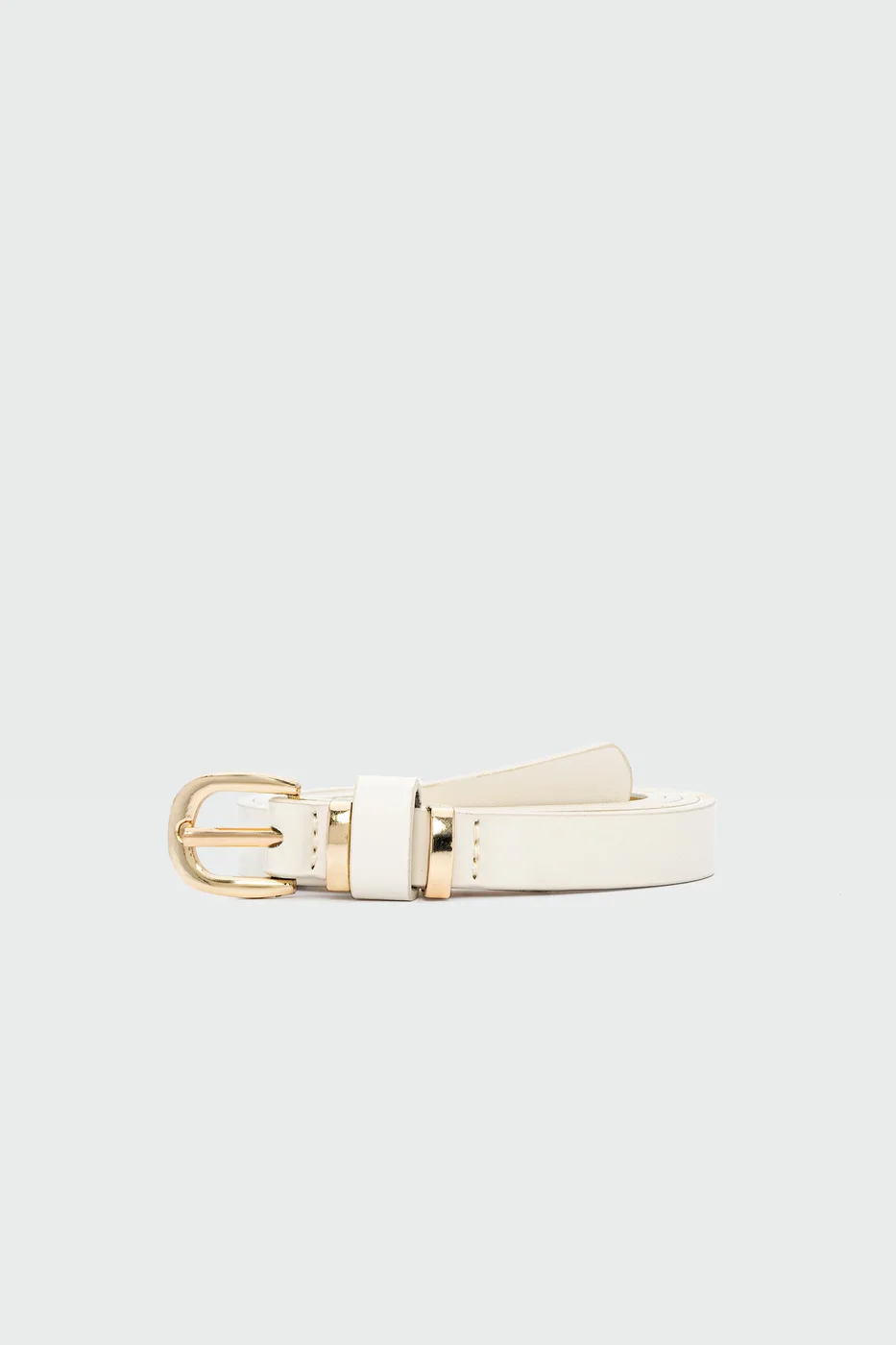 faux leather belt in cream