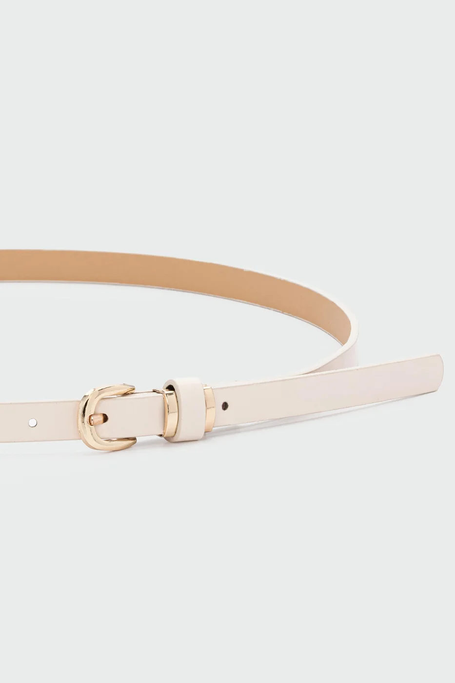 faux leather belt in cream