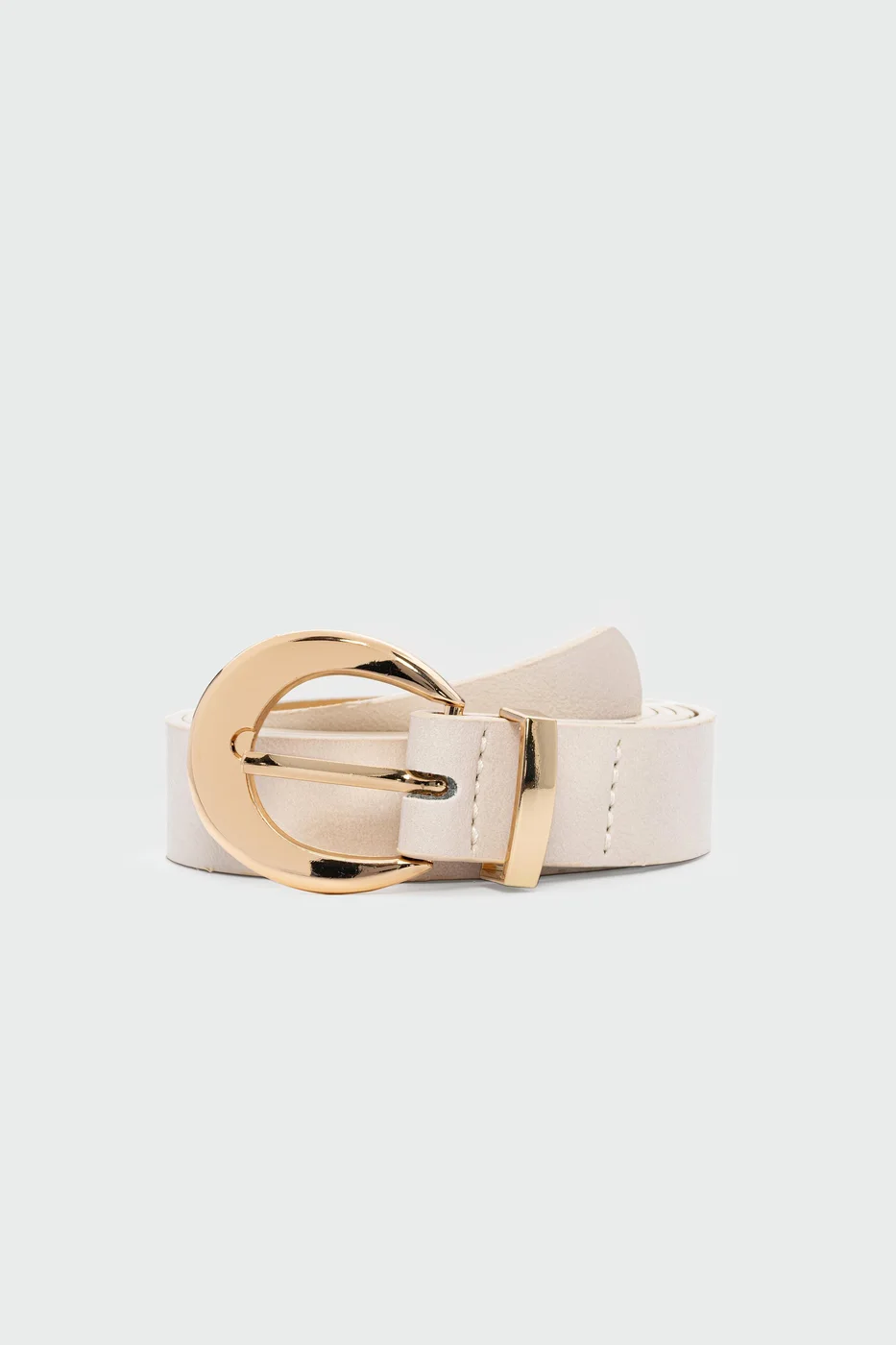 faux leather belt in cream