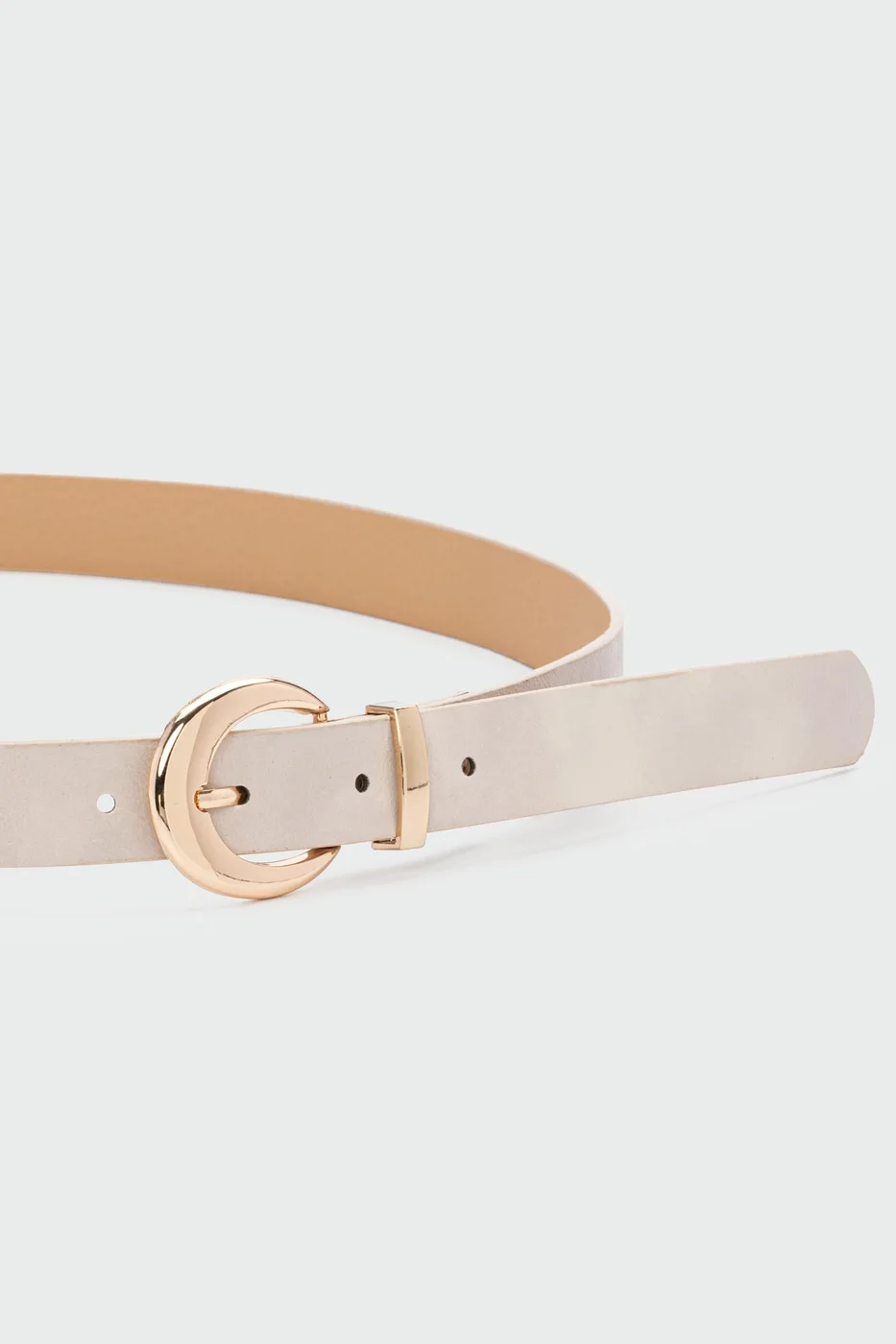 faux leather belt in cream