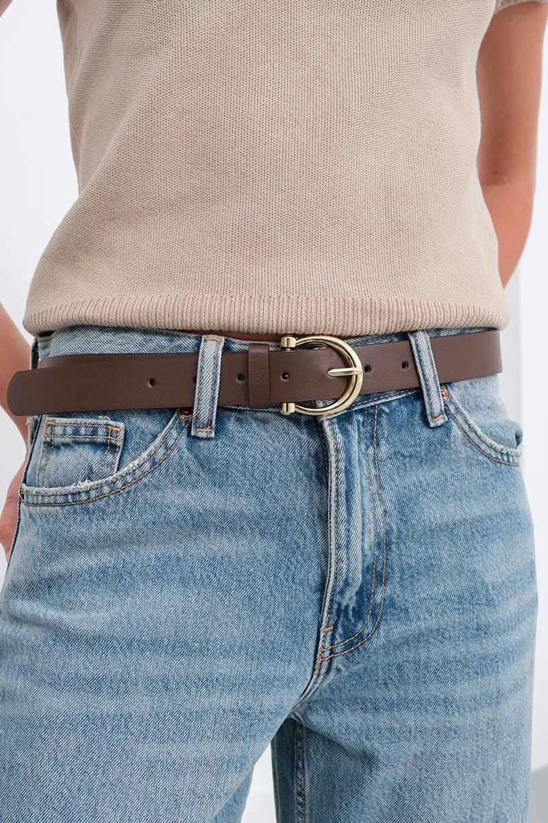 Belts faux leather belt in brown