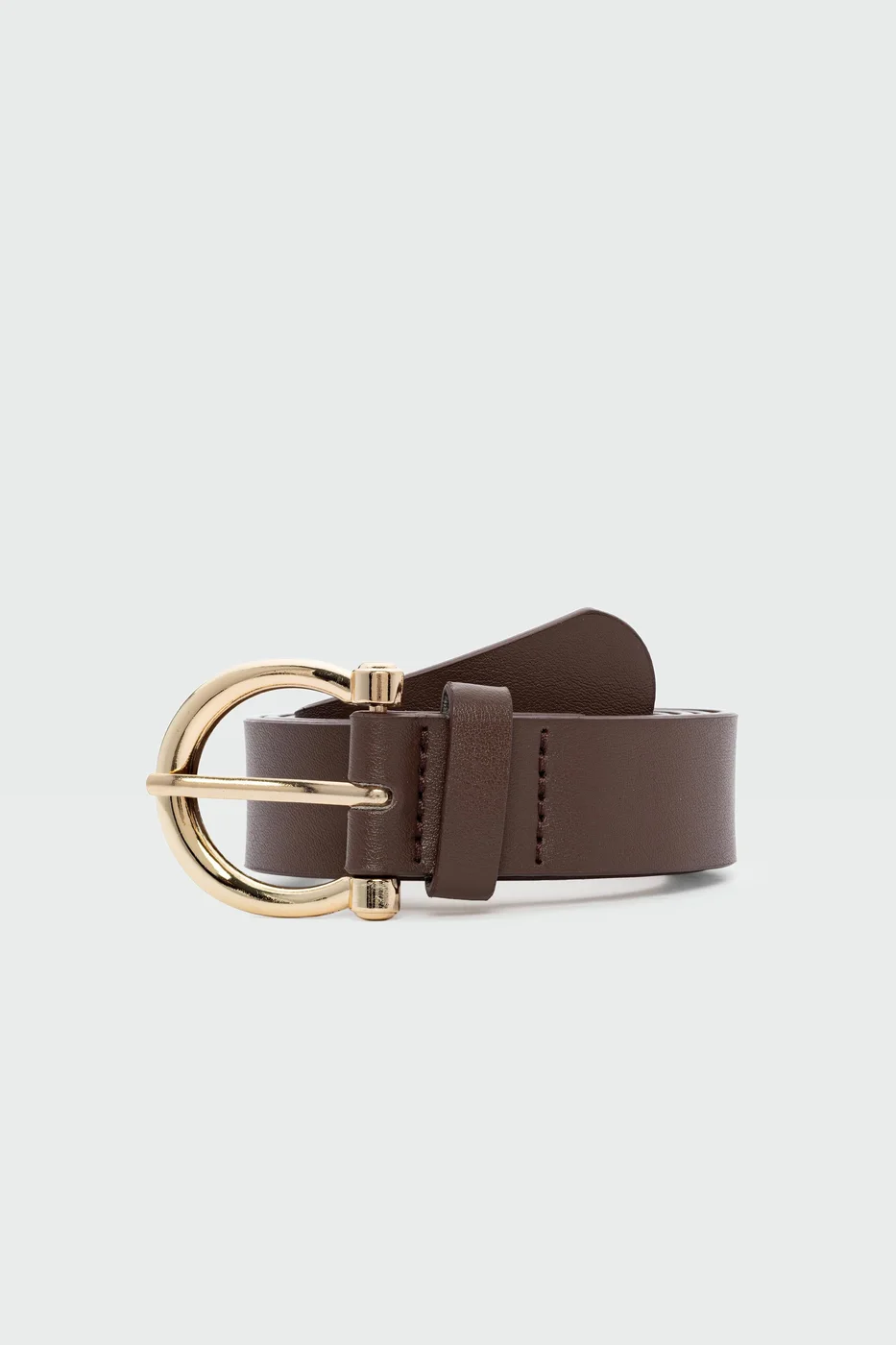 faux leather belt in brown