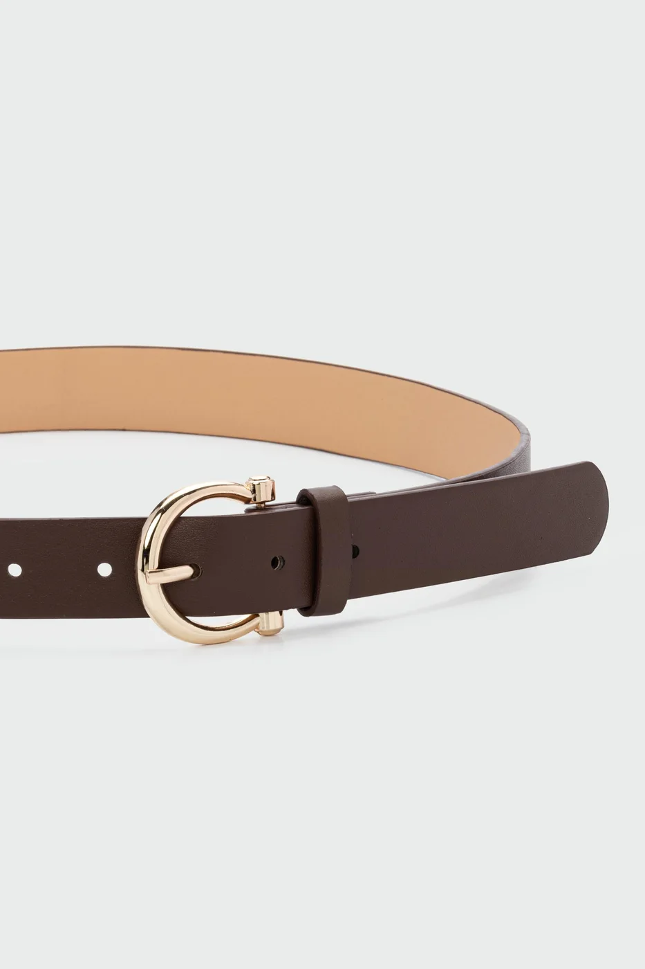 faux leather belt in brown