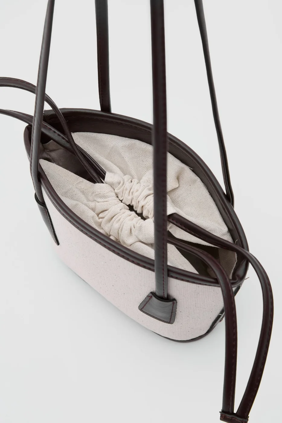 canvas bucket bag in brown