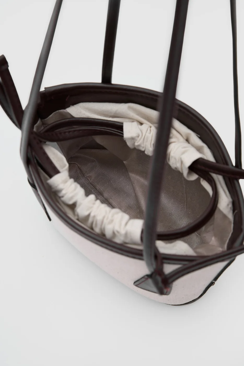 canvas bucket bag in brown