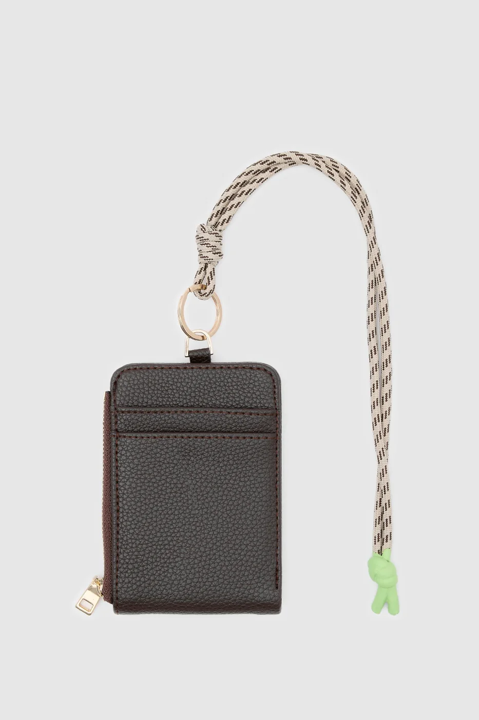 Faux leather wallet in stylish design in dark brown
