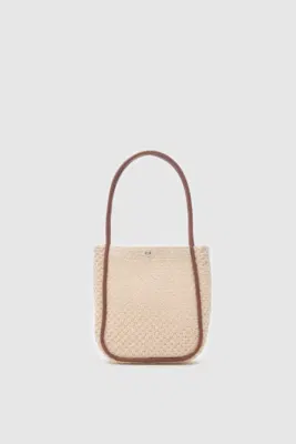 straw shoulder bag in cream