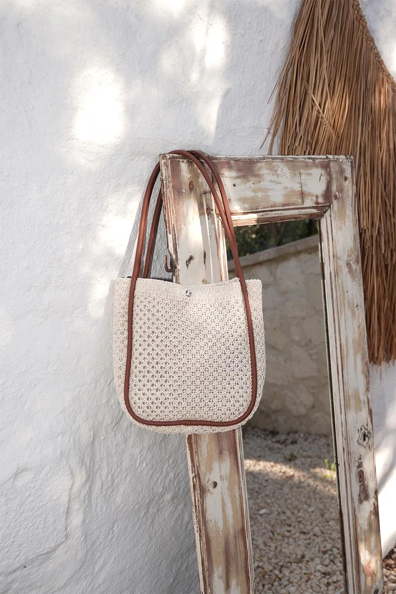 straw shoulder bag straw shoulder bag in cream