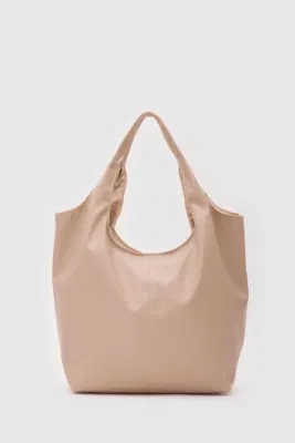 faux leather shoulder bag faux leather shoulder bag in beige