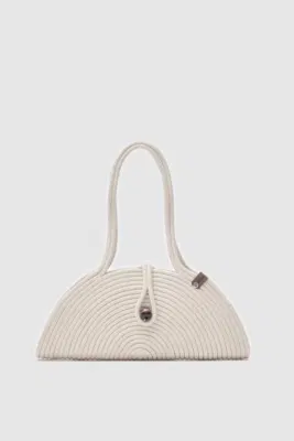 straw shoulder bag in cream