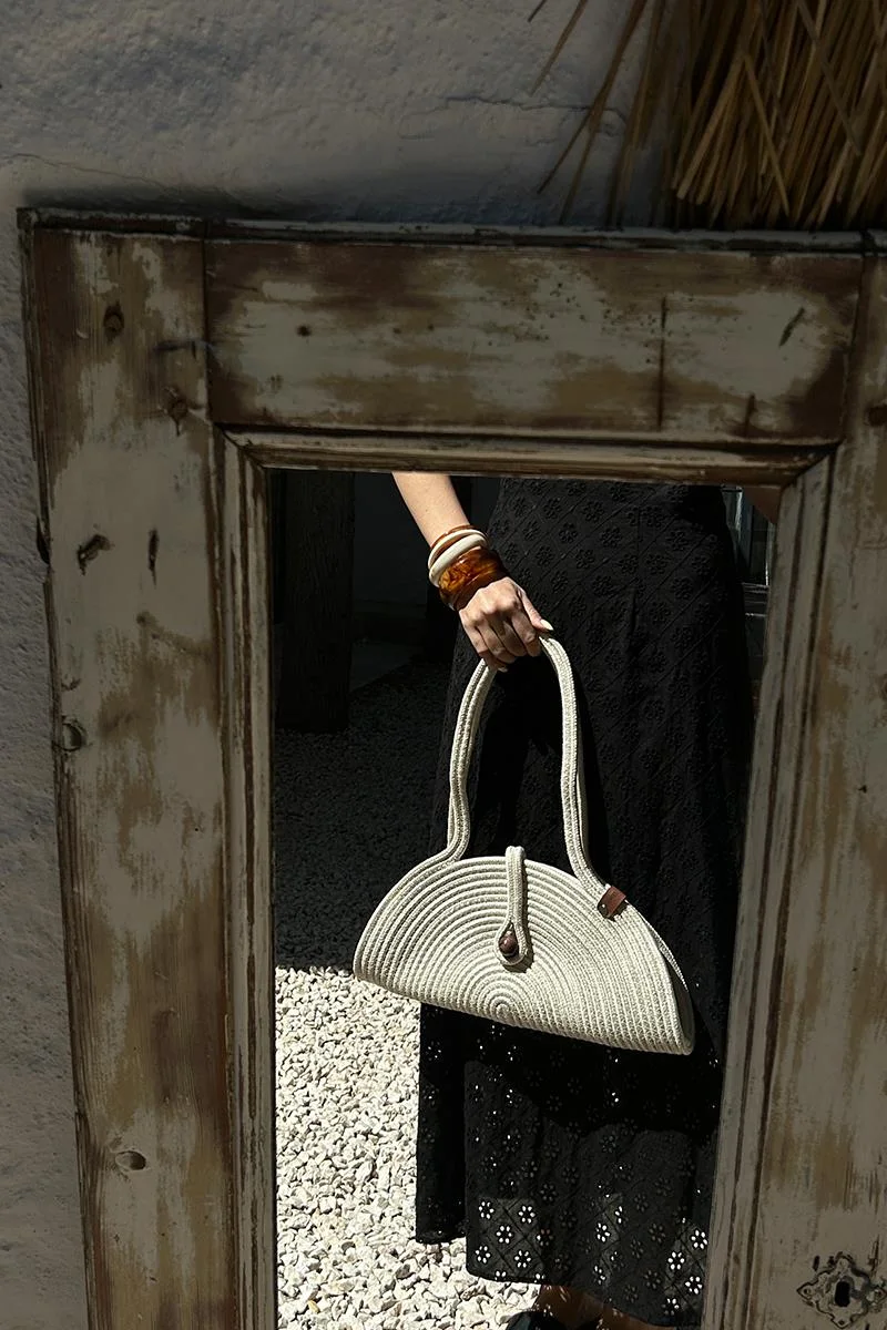 straw shoulder bag straw shoulder bag in cream