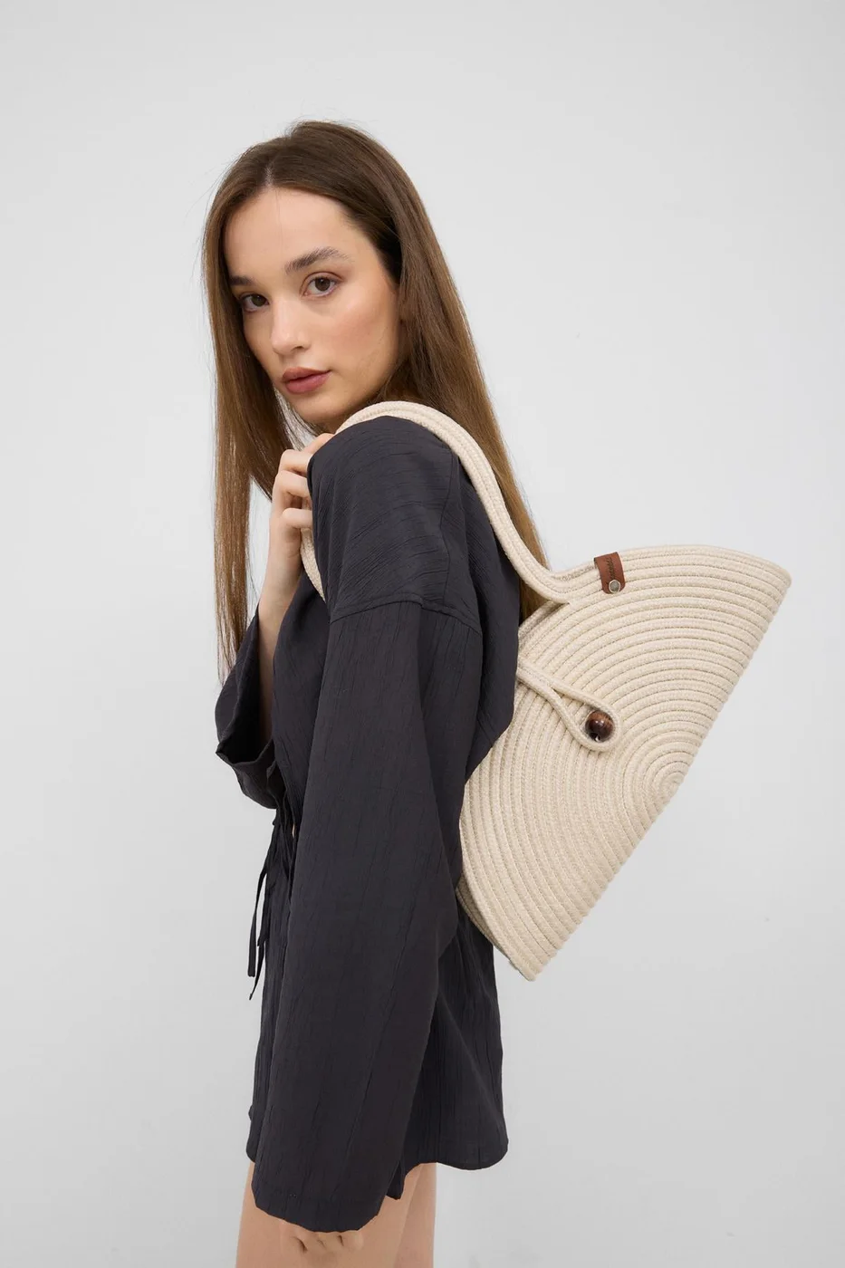 straw shoulder bag straw shoulder bag in cream