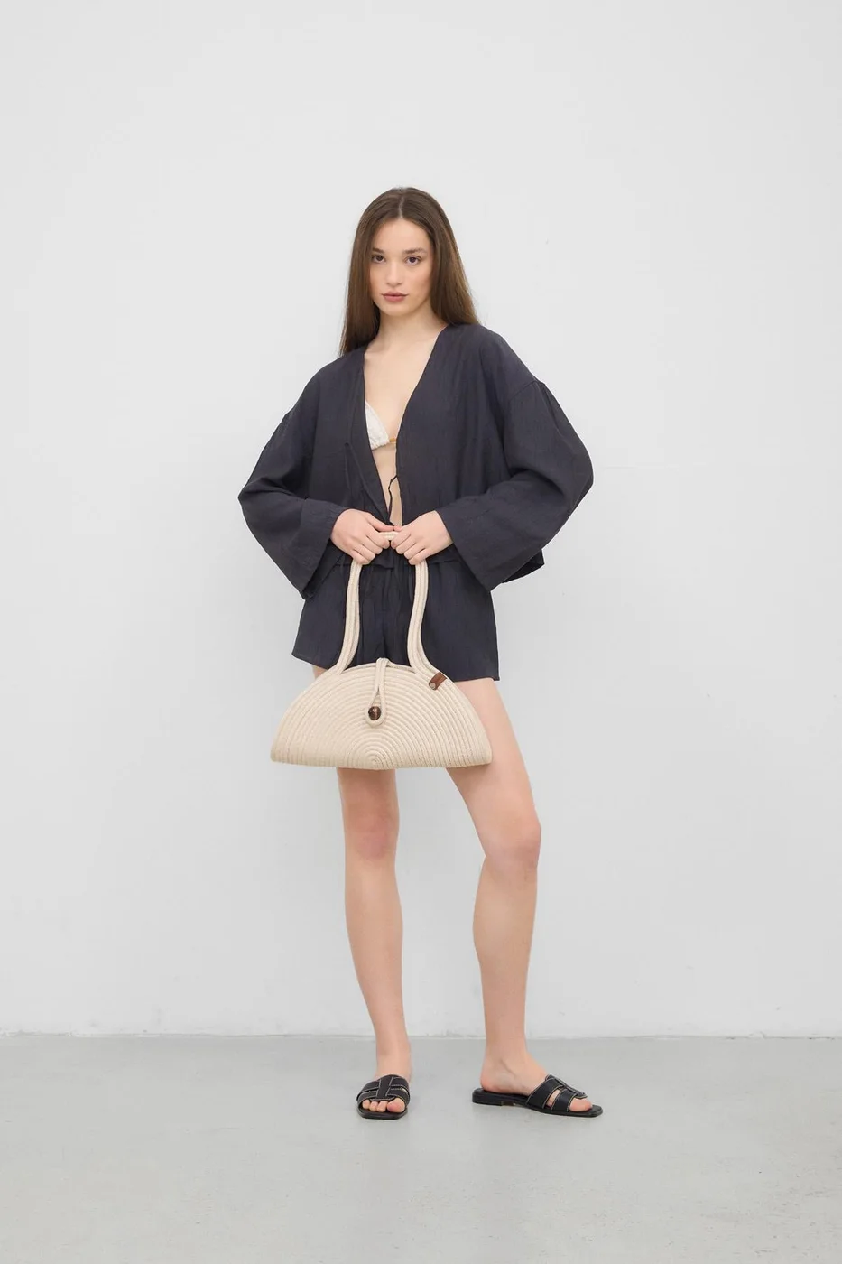 straw shoulder bag straw shoulder bag in cream
