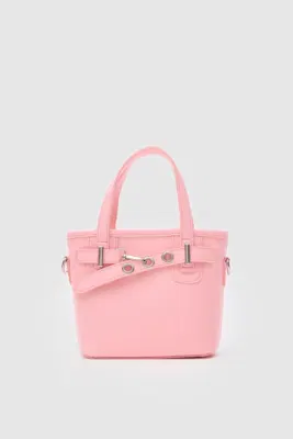 Faux leather crossbody bag in pink