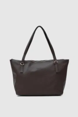 Faux Leather Shoulder Bag Faux Leather Shoulder Bag in dark brown