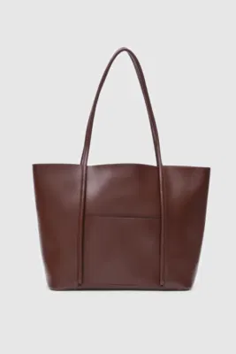 faux leather shoulder bag faux leather shoulder bag in hazelnut