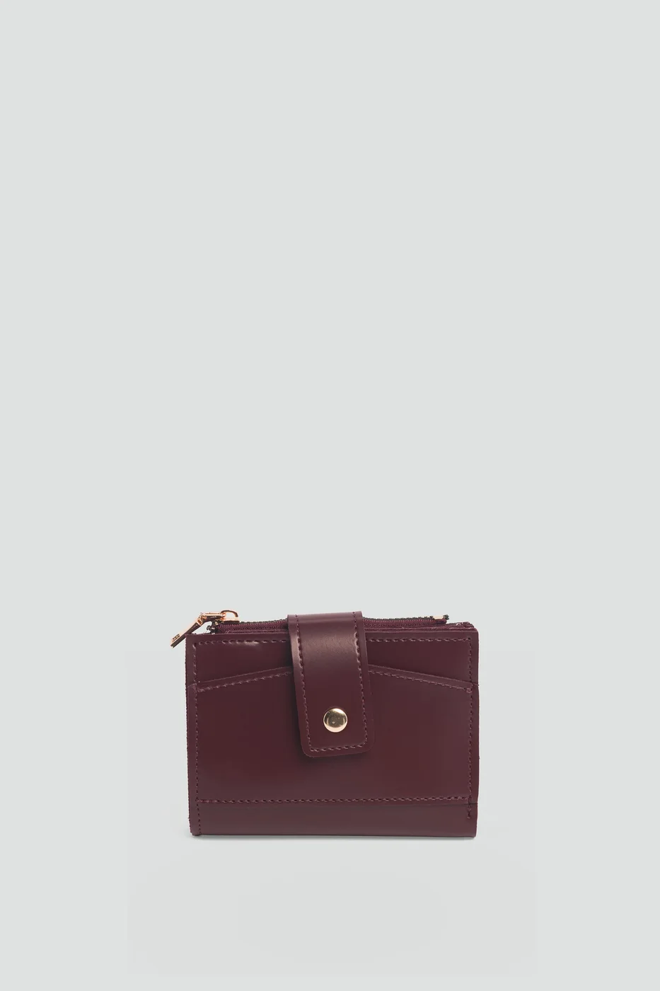 Faux leather wallet for women in burgundy