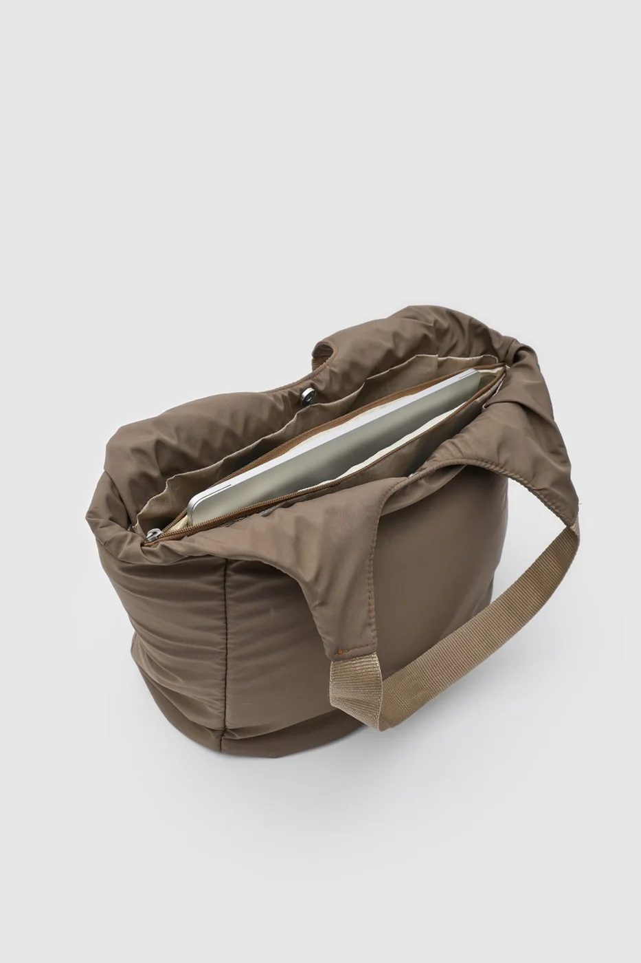 laptop crossbody bag in dark brown
