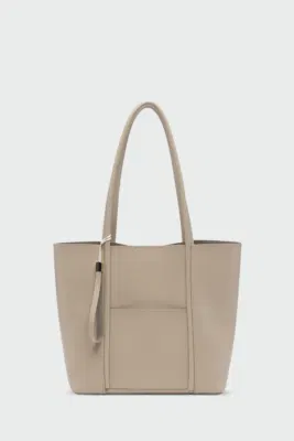 Faux leather shoulder bag Faux leather shoulder bag in beige