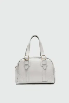 Faux leather crossbody bag for women in cream