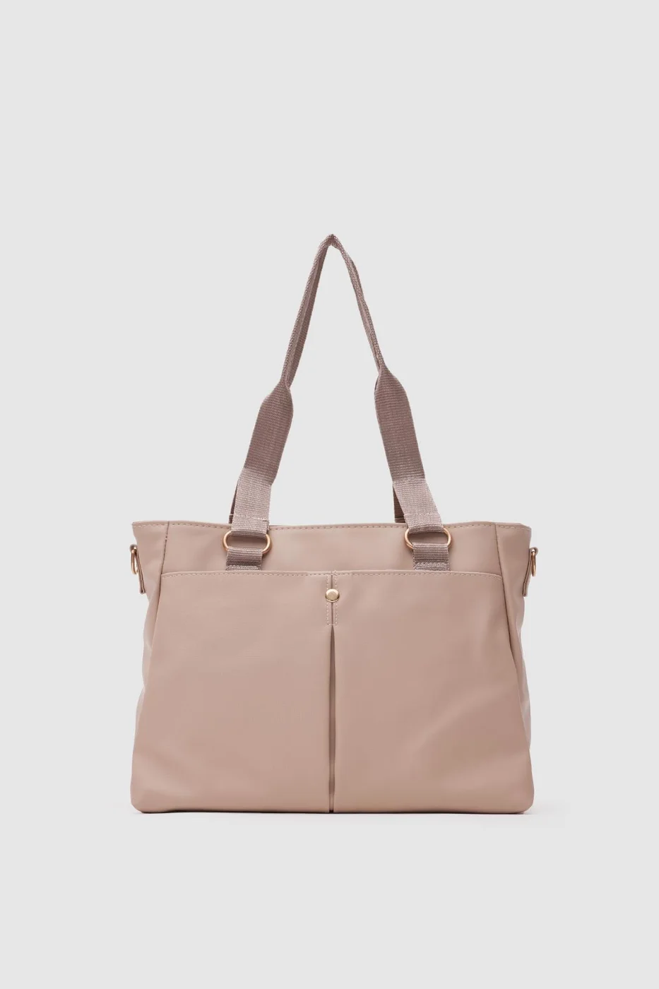 satin shoulder bag in beige