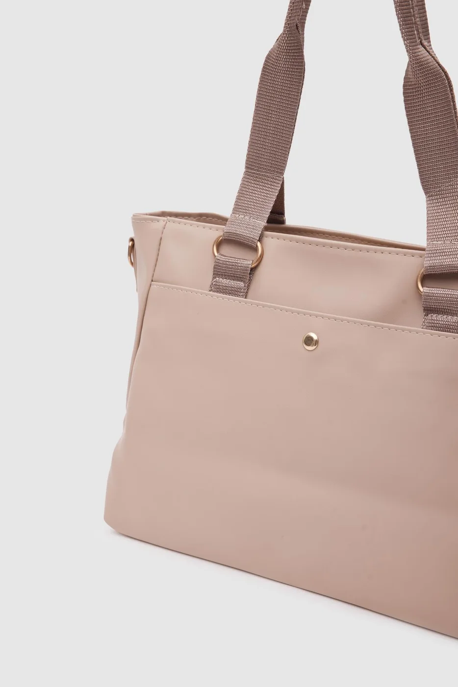 satin shoulder bag in beige