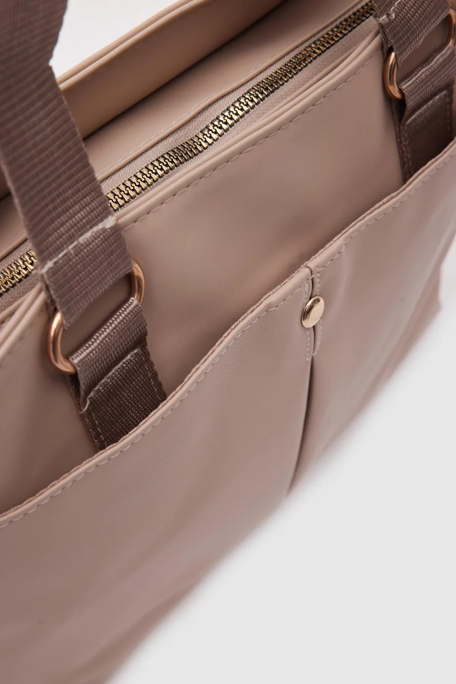 satin shoulder bag in beige