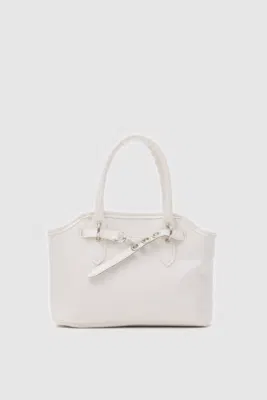 Faux leather crossbody bag in cream